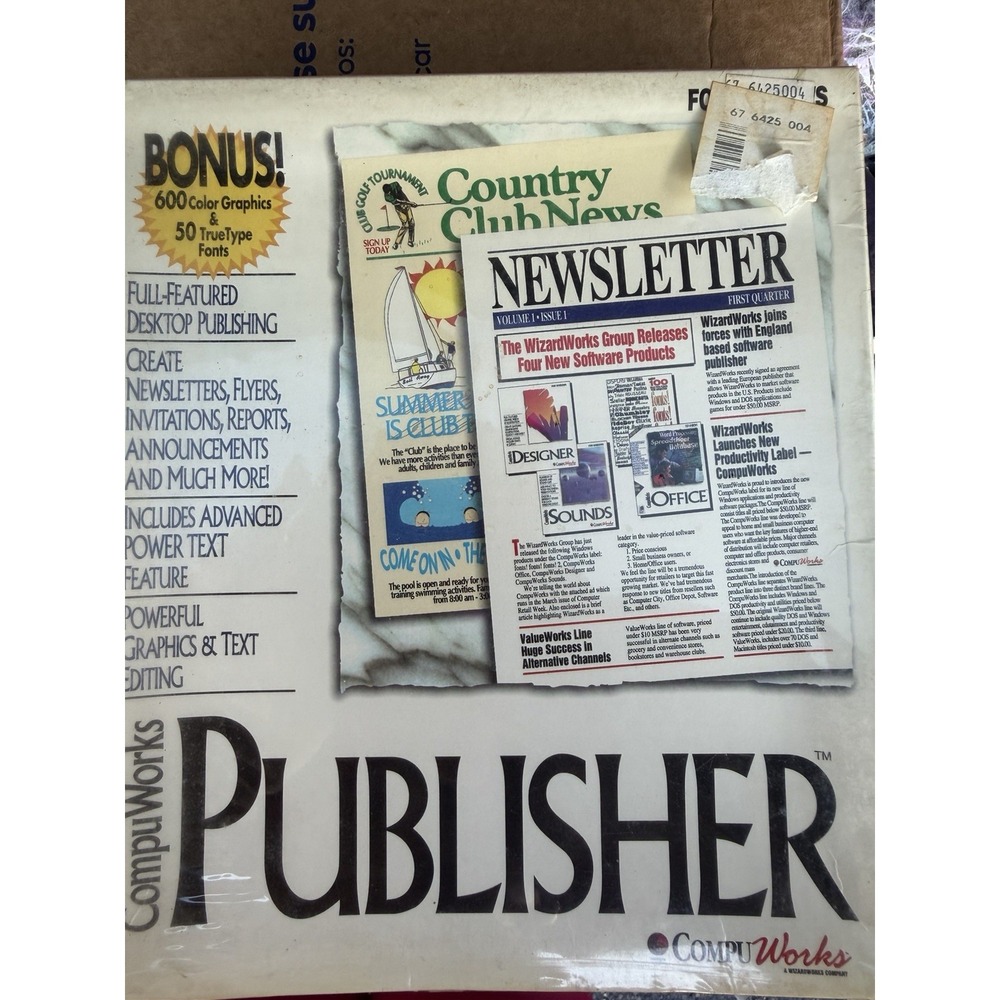 Compu Works Publisher Microsoft Windows Compatible Desktop Publishing Sealed